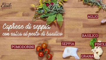 Caprese di Seppia con salsa al Pesto di Basilico